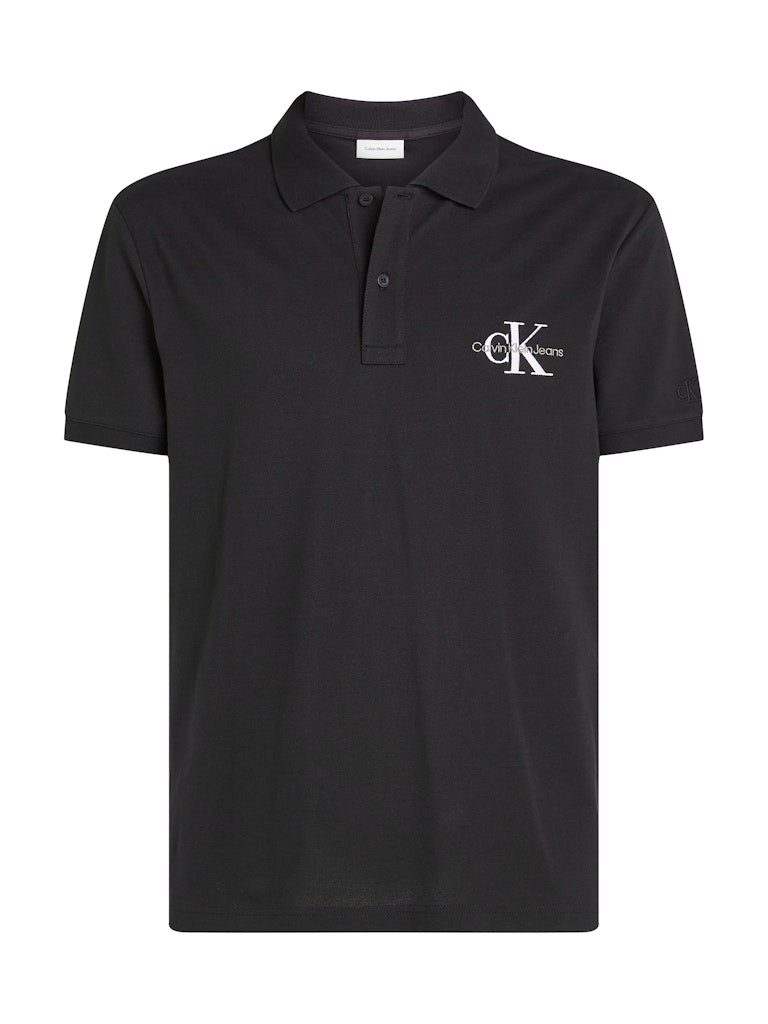 Calvin Klein Organik Pamuk Siyah Erkek Kısa Kollu Düğmeli Polo Yaka T-Shirt - J30J325664BEH