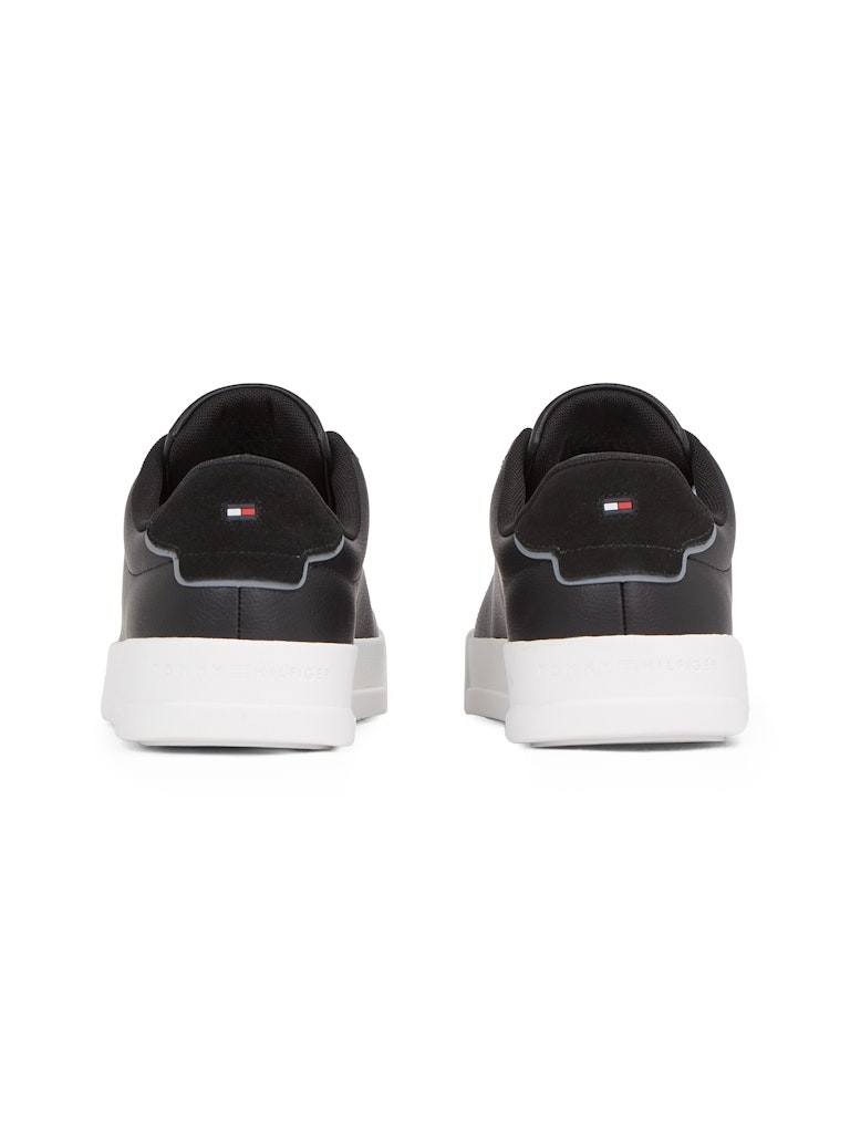 Tommy Hilfiger Deri Siyah Erkek Kısa Taban Sneakers - FM0FM05367BDS