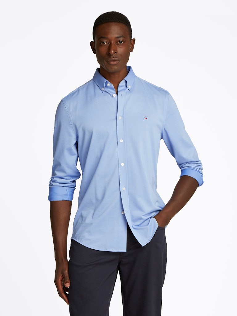 Tommy Hilfiger Pamuk Mavi Erkek Uzun Kollu Gömlek - MW0MW385510GY
