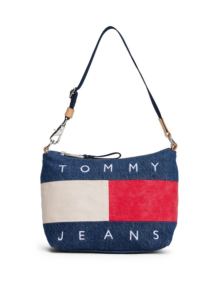 Tommy Hilfiger Kadın Mavi Denim Omuz El Çantası