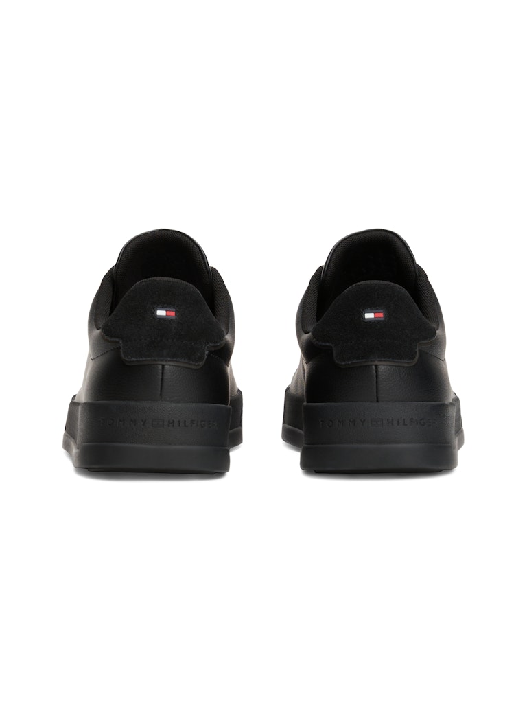 Tommy Hilfiger Erkek Kısa Taban Court Siyah Sneakers