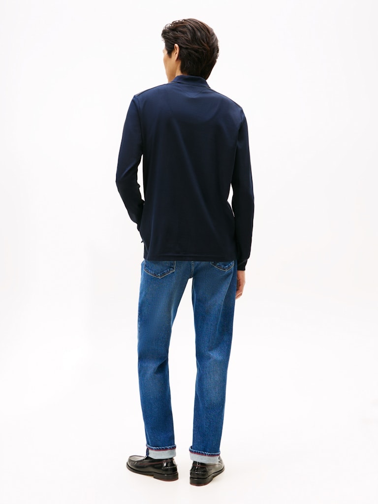 Tommy Hilfiger Erkek Lacivert Uzun Kollu Polo T-Shirt