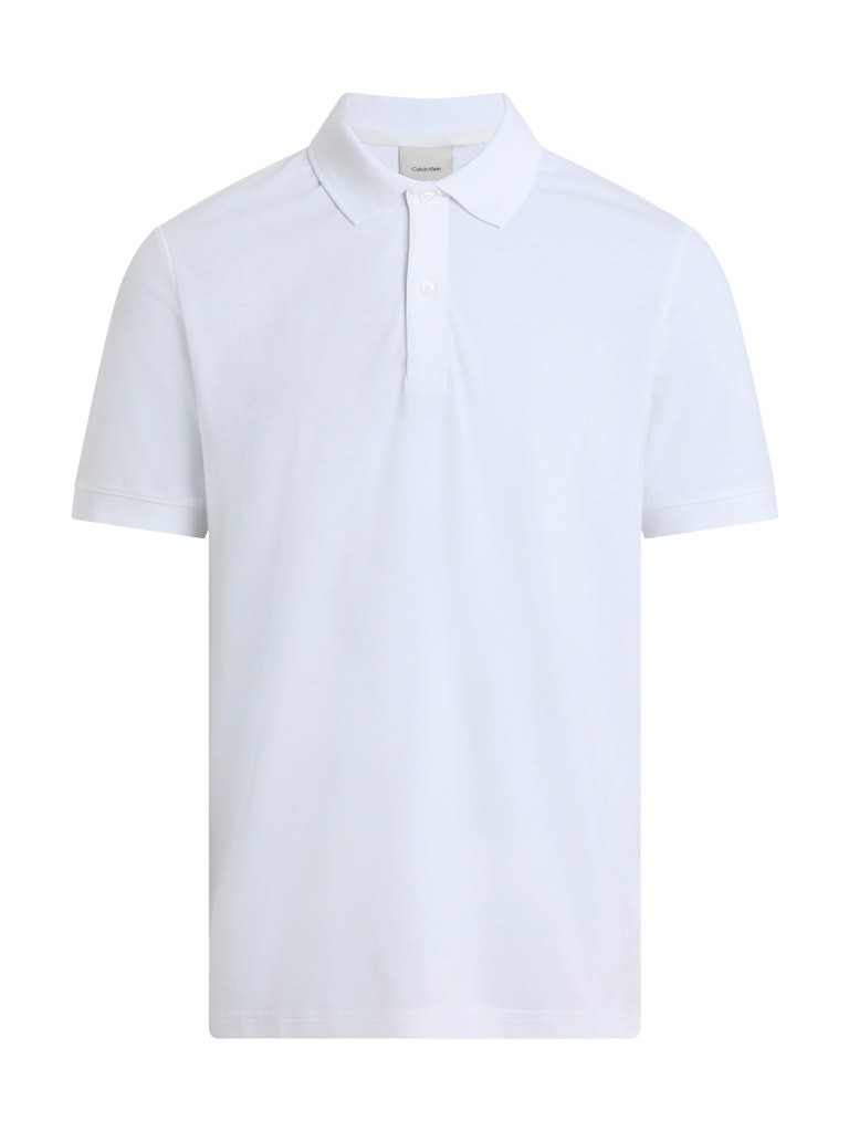 Calvin Klein Organik Pamuk Beyaz Erkek Kısa Kollu Düğmeli Polo Yaka T-Shirt - K10K114484YAF