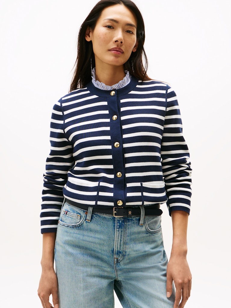 Tommy Hilfiger Kadın Lacivert Hırka Düğmeli Triko
