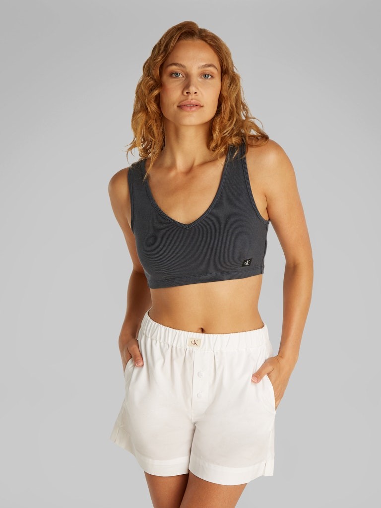 Calvin Klein Rejeneratif Pamuk Antrasit Kadın Kolsuz T-shirt - J20J225246PT2
