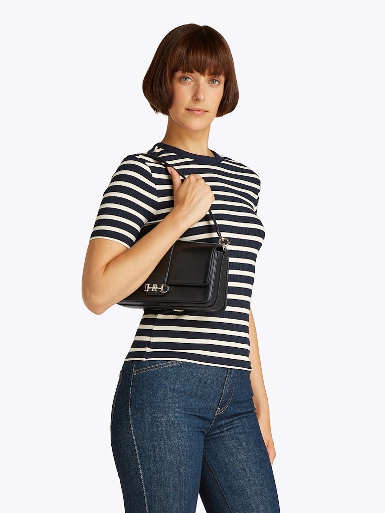 Tommy Hilfiger Deri Siyah Kadın Çapraz Çanta