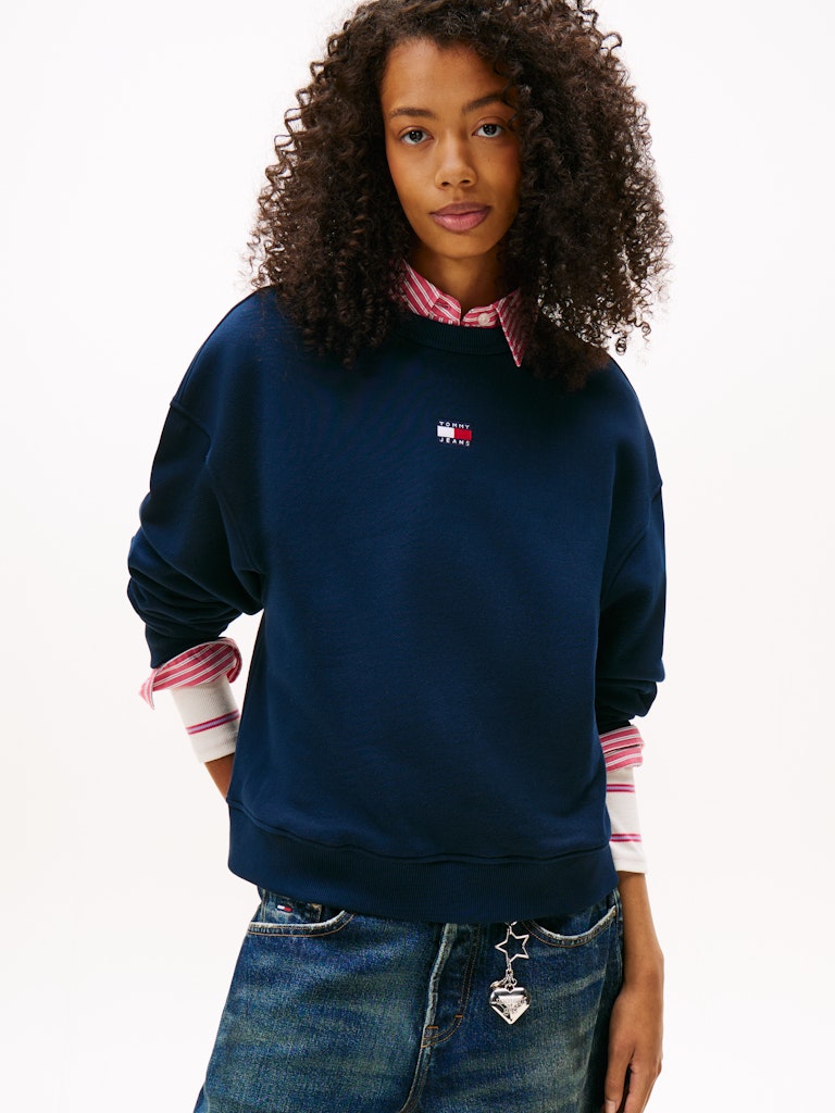 Tommy Hilfiger Kadın O Yaka Lacivert Sweatshirt