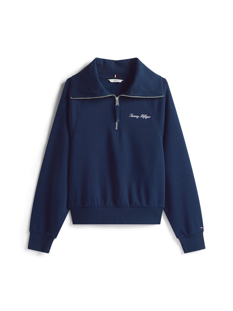 Tommy Hilfiger Kadın Lacivert Yarım Fermuar Sweatshirt
