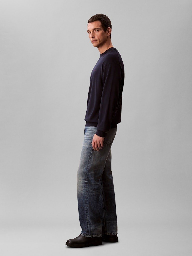Calvin Klein Erkek Lacivert Pamuk O Yaka Triko