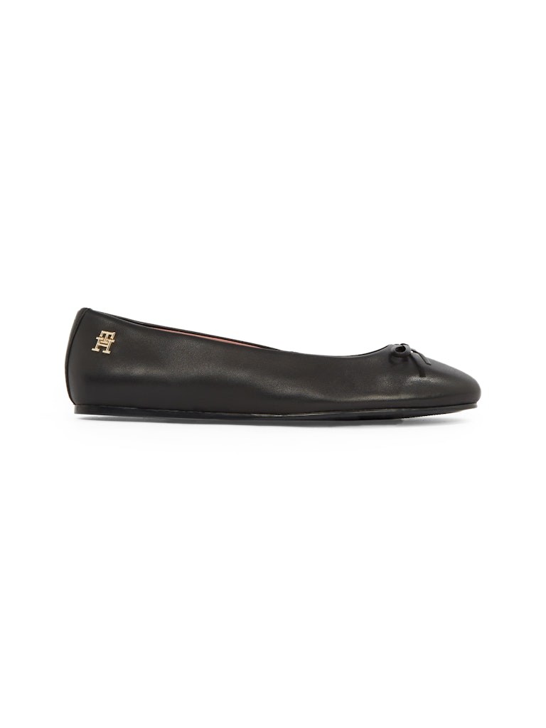 Tommy Hilfiger Monogram Deri Fiyonklu Balerinler Babet - FW0FW08359BDS