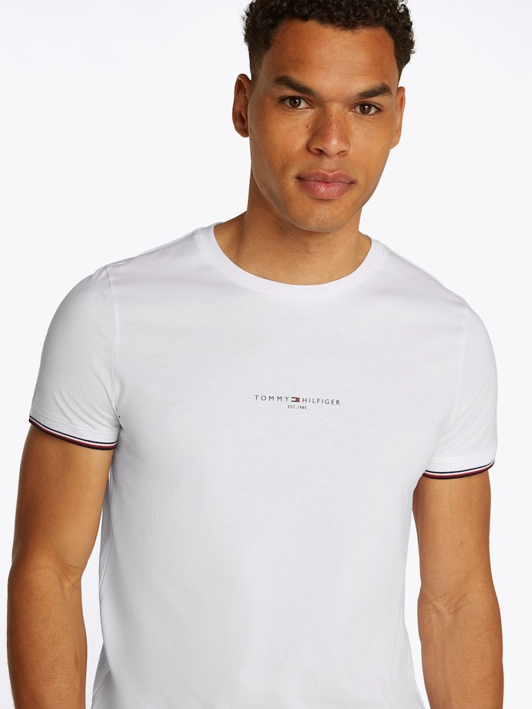 Tommy Hilfiger Rejeneratif Pamuk Beyaz Erkek Kısa Kollu T-Shirt - MW0MW32584YBR