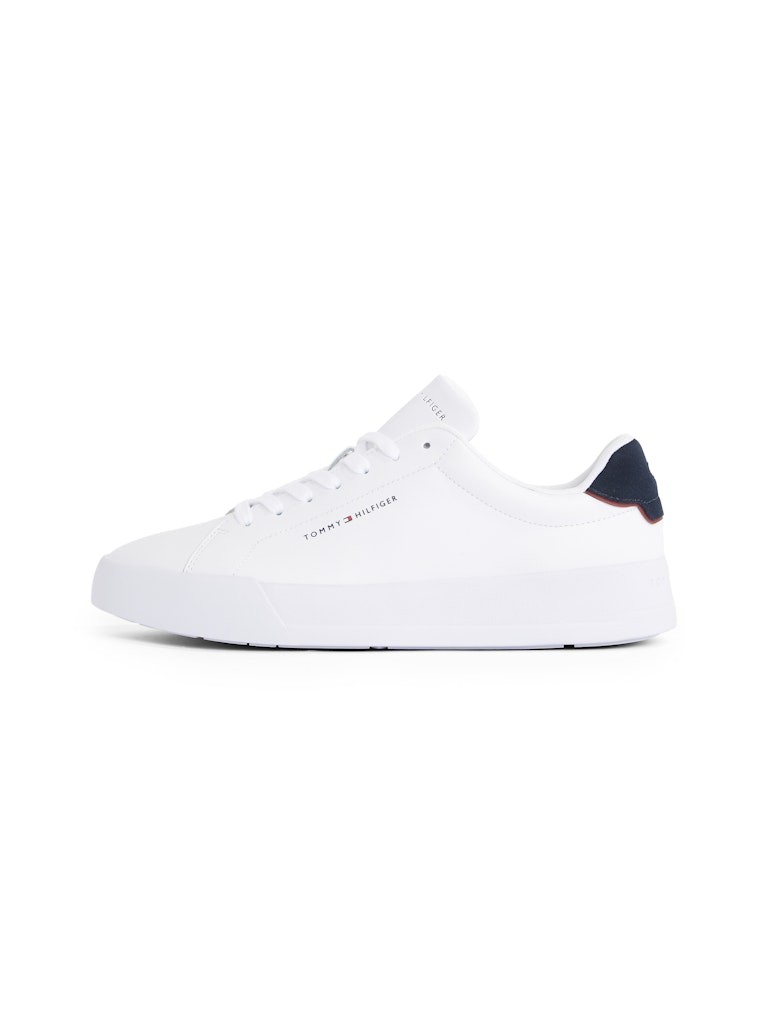 Tommy Hilfiger Deri Beyaz Erkek Kısa Taban Sneakers - FM0FM053670LD