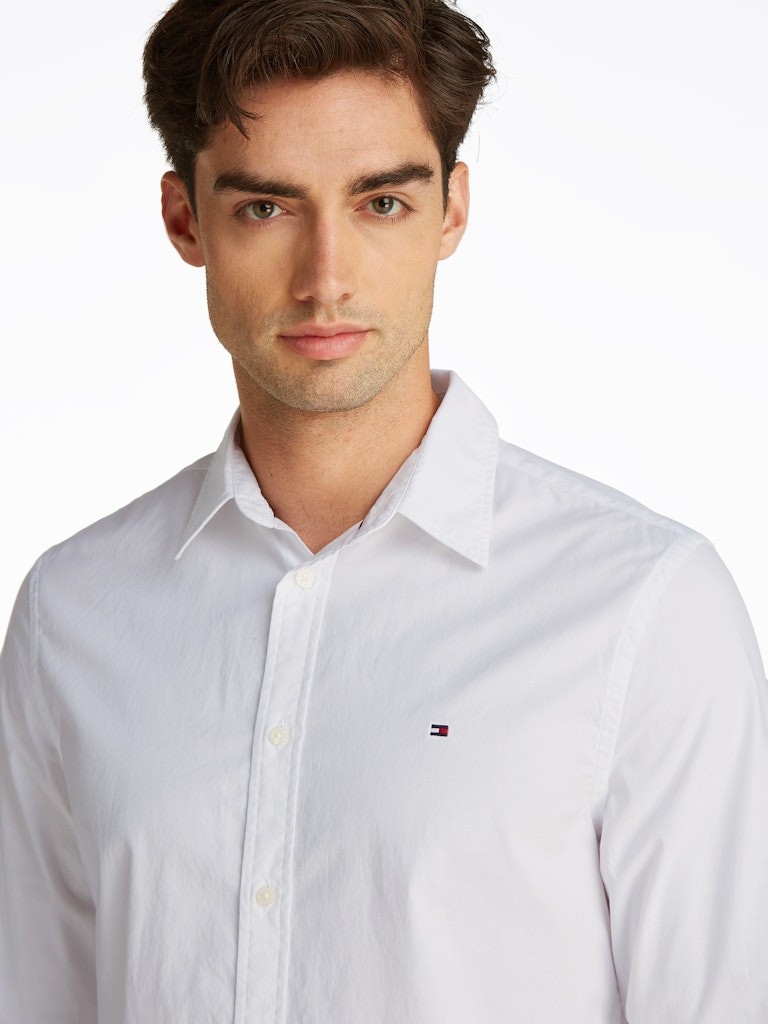 Tommy Hilfiger Poplin Beyaz Erkek Uzun Kollu Gömlek - MW0MW38137YCF