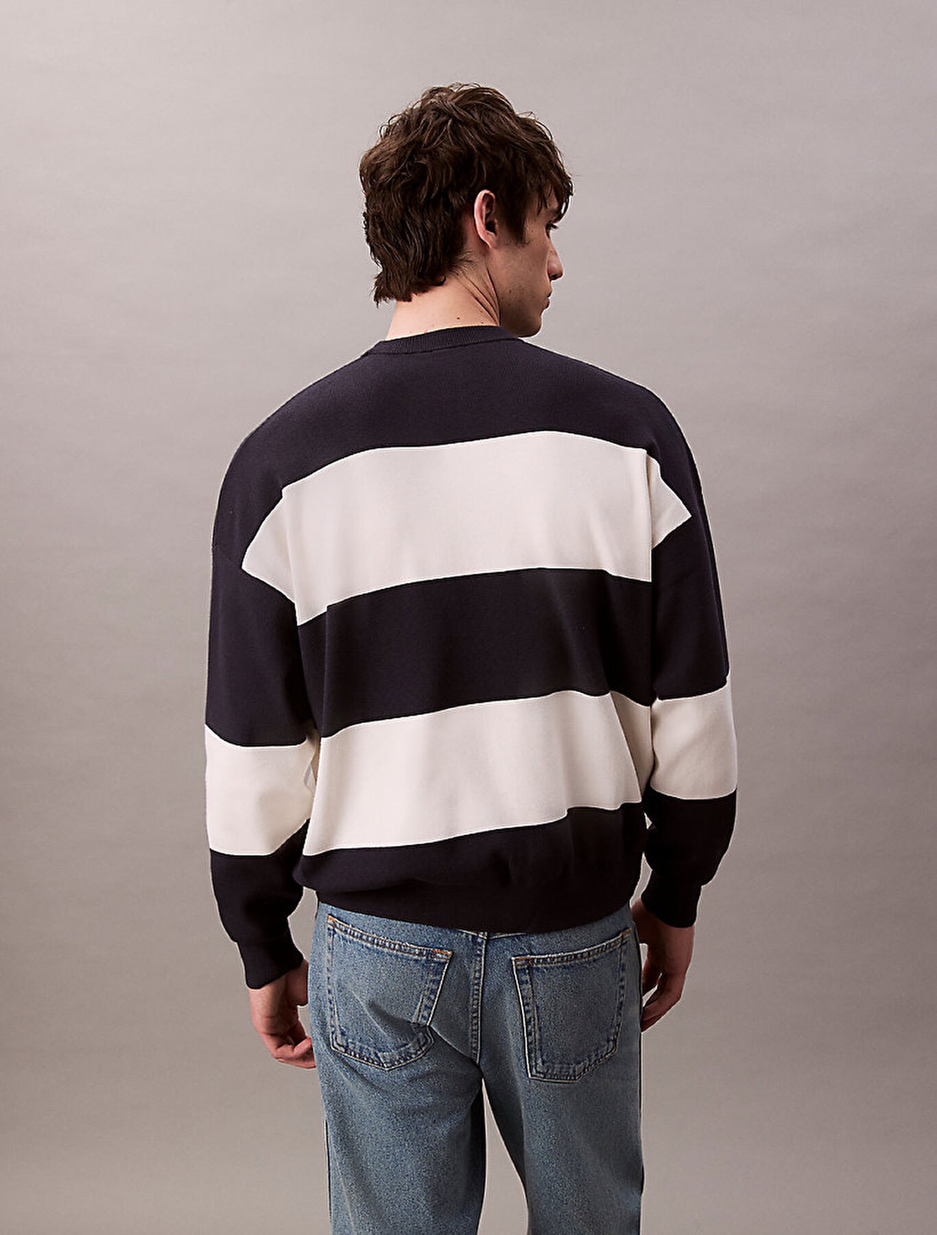 Calvin Klein Erkek Striped Snowy Kazak