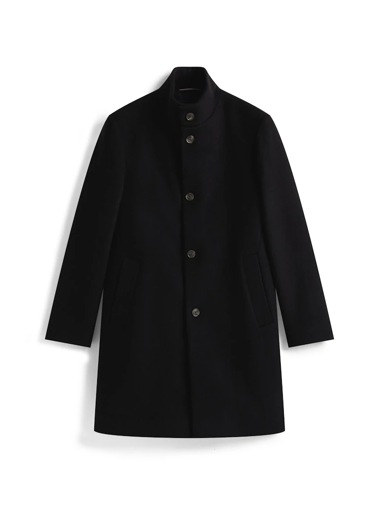 Tommy Hilfiger Erkek Yün Klasik Düğmeli Siyah Kaban