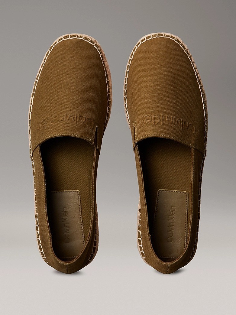 Calvin Klein Pamuk Haki Erkek Espadril Ayakkabı - HM0HM01808LEO