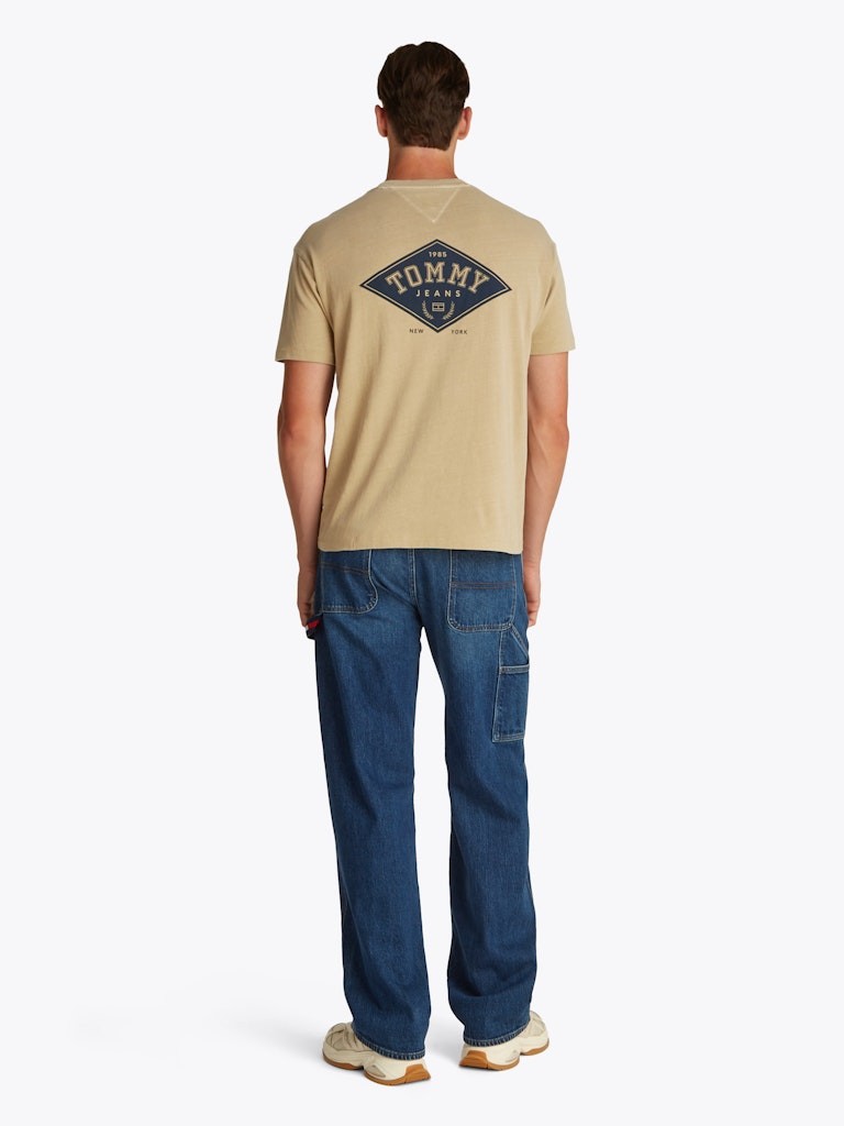 Tommy Hilfiger Pamuk Bej Erkek Kısa Kollu T-Shirt - DM0DM20806ACT