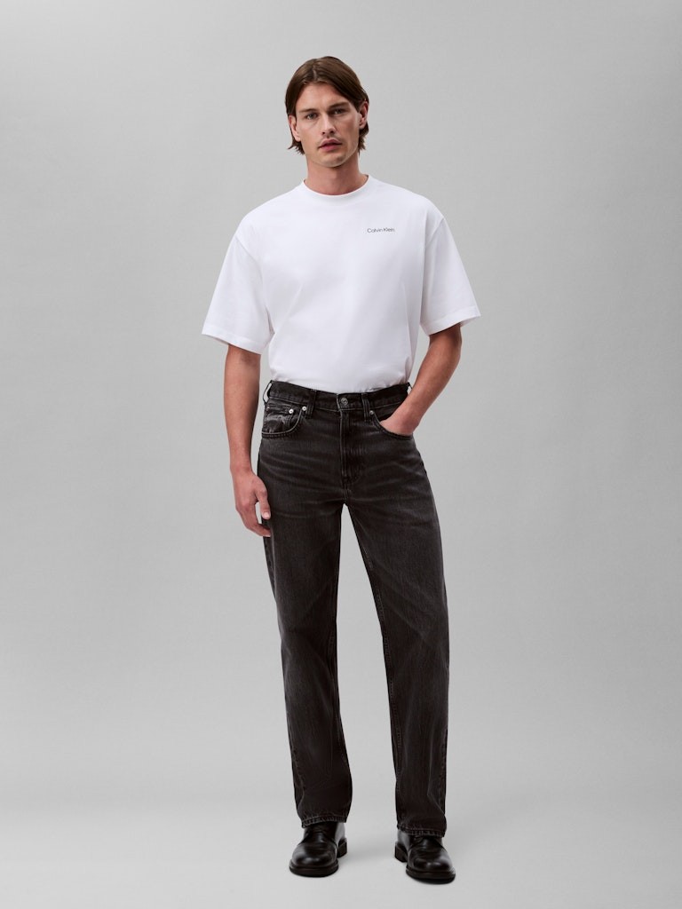 Calvin Klein Erkek Gri Düz Kesim Jean Pantolon - LV04RB705GRDD