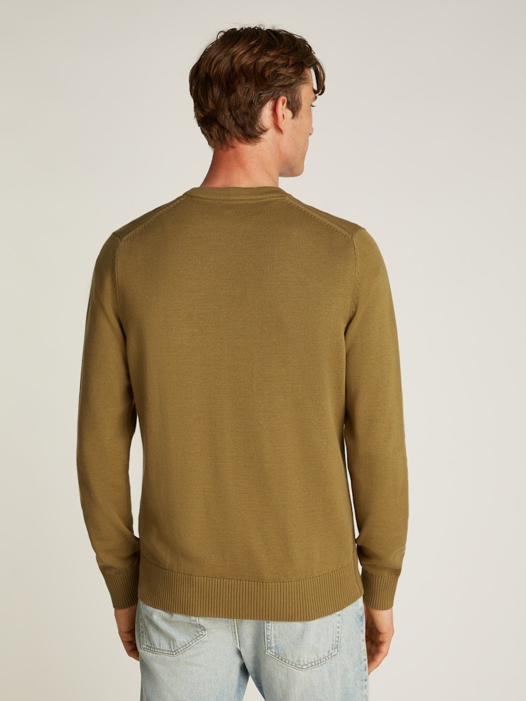 Calvin Klein Pamuk Haki Erkek Uzun Kollu Triko - J30J326745LFF