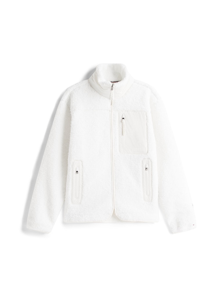 Tommy Hilfiger Erkek Tam Fermuar Beyaz Sweatshirt