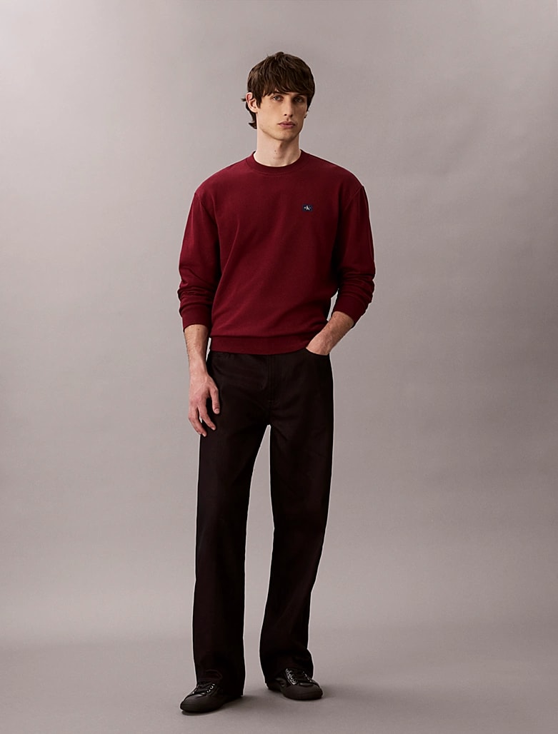 Calvin Klein Pamuklu Bordo Sweatshirt
