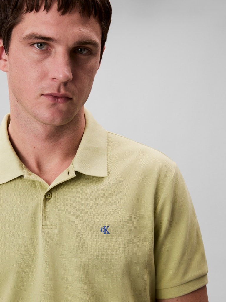 Calvin Klein Erkek Sarı Düğmeli Polo Yaka T Shirt