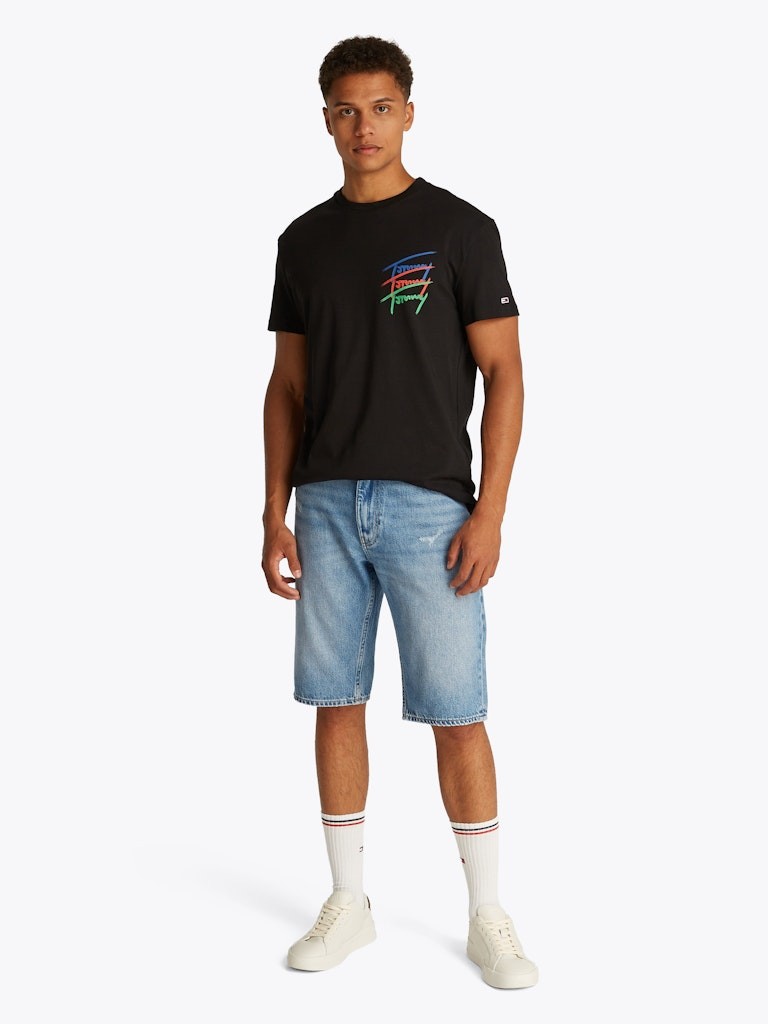 Tommy Hilfiger Rejeneratif Pamuk Siyah Erkek Kısa Kollu T-Shirt - DM0DM20771BDS
