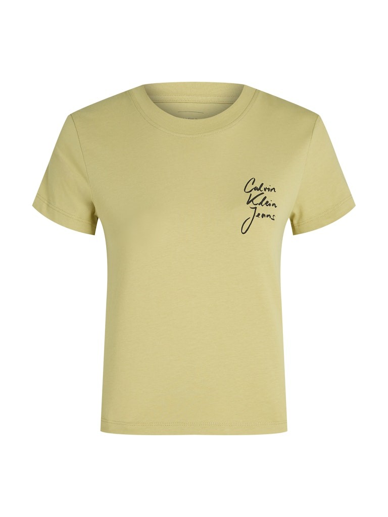 Calvin Klein Rejeneratif Pamuk Yeşil Kadın Kısa Kollu T-Shirt - J20J224984LHE