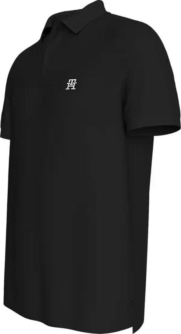Tommy Hilfiger Organik Pamuk Siyah Erkek Kısa Kollu Düğmeli Polo Yaka T-Shirt - MW0MW33167BDS