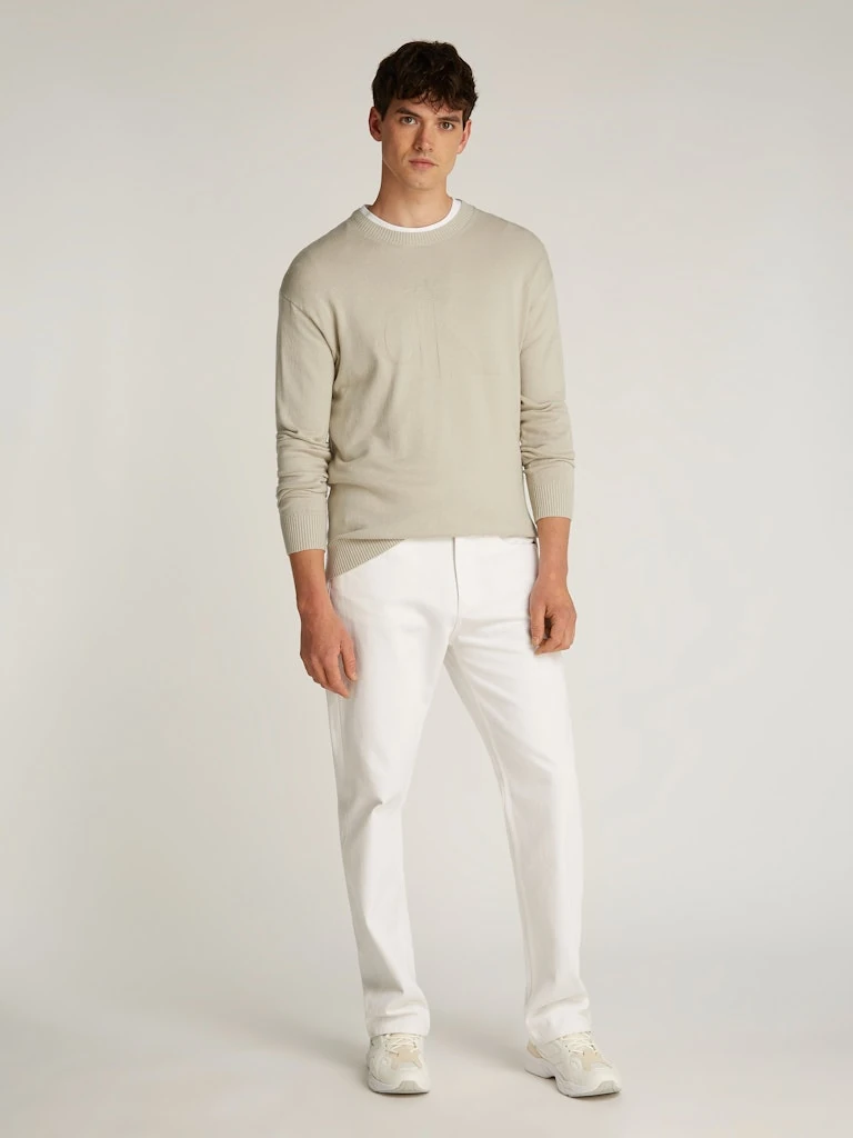 CK INTARSIA MIX STITCH SWEATER