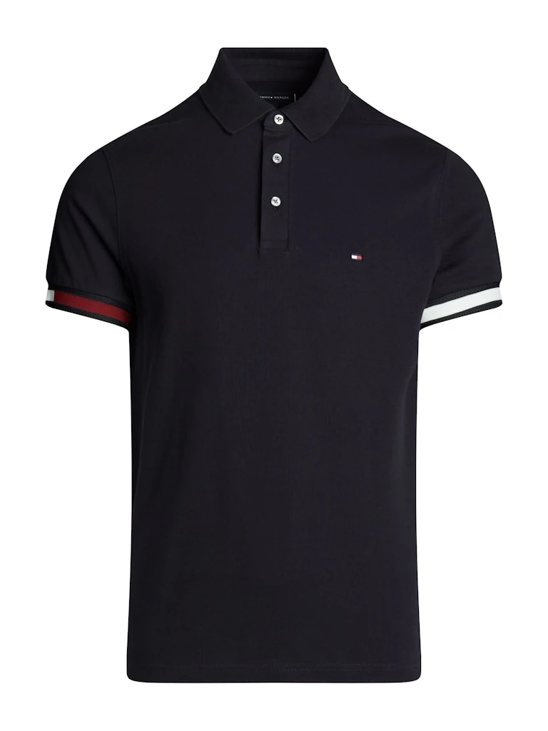 Tommy Hilfiger Erkek Lacivert Düğmeli Polo Yaka T Shirt