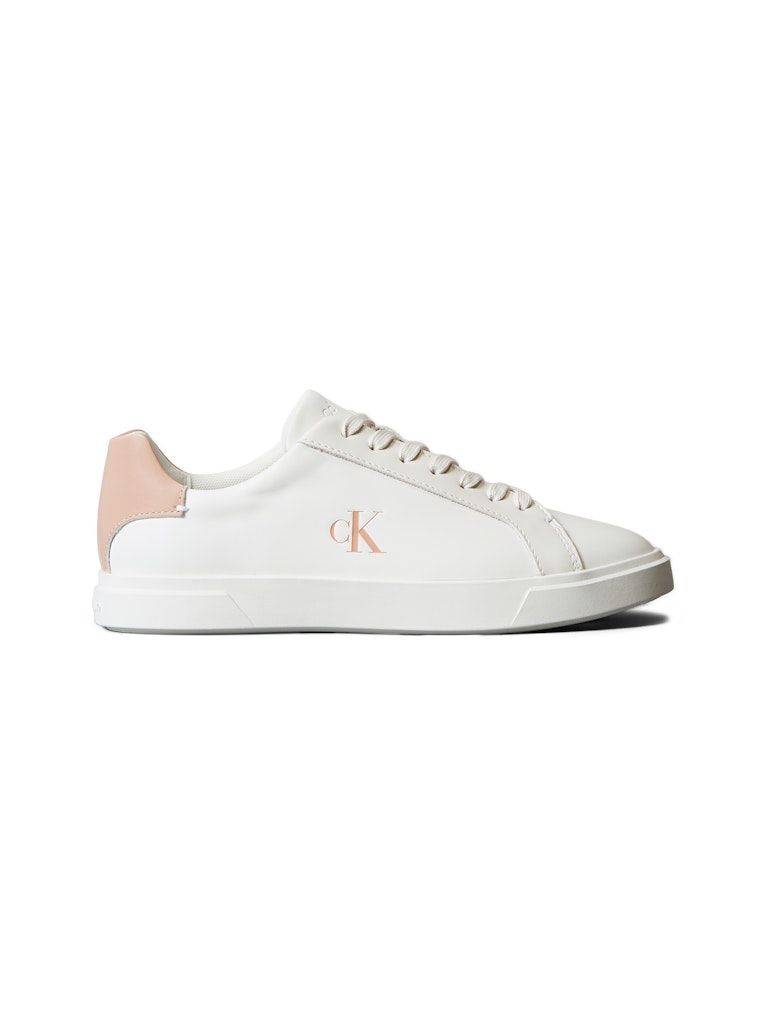 Calvin Klein Kadın Beyaz Deri Kısa Taban Sneakers