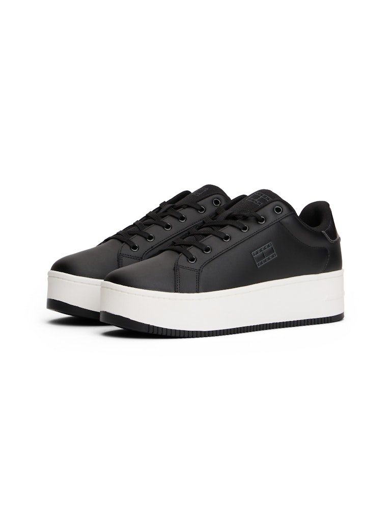 Tommy Hilfiger Kadın Siyah Kısa Taban Flatform Sneakers