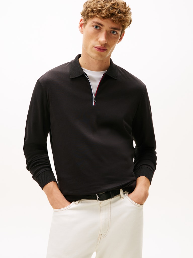 Tommy Hilfiger Erkek Uzun Kollu Siyah T-Shirt