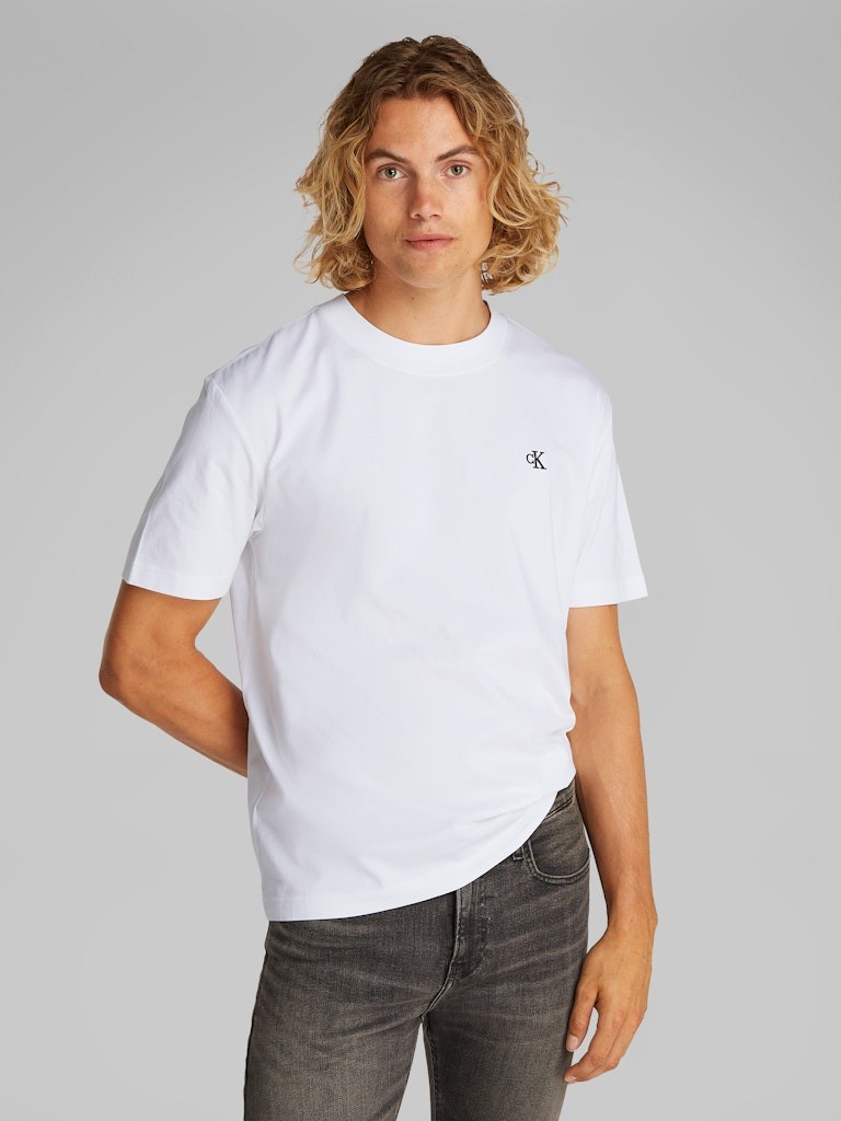Calvin Klein Rejeneratif Pamuk Beyaz Erkek Kısa Kollu T-Shirt - J30J327473YAF