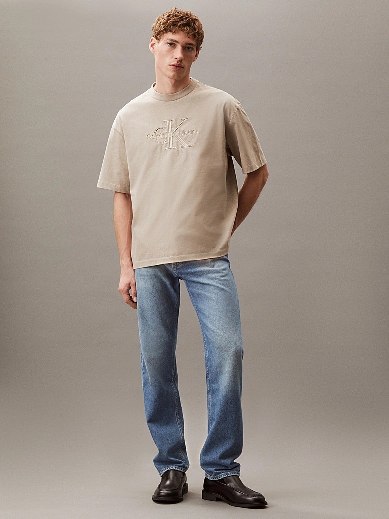 Calvin Klein Rejeneratif Pamuk Vizon Erkek Kısa Kollu T-Shirt - LV04RB295GPAH
