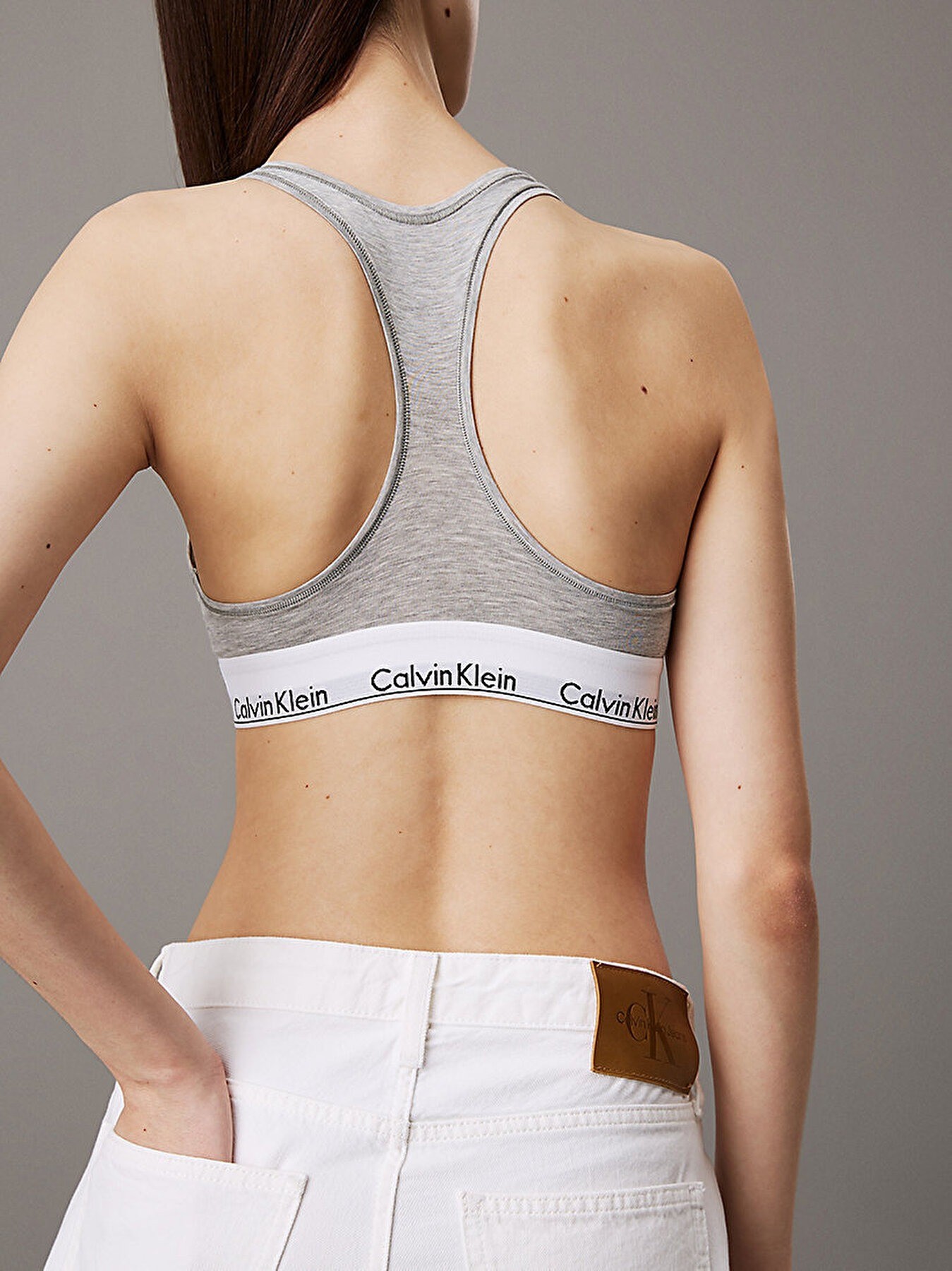Calvin Klein Denim Beyaz Kadın 5 Cep Mom Şort - J20J2251531AA