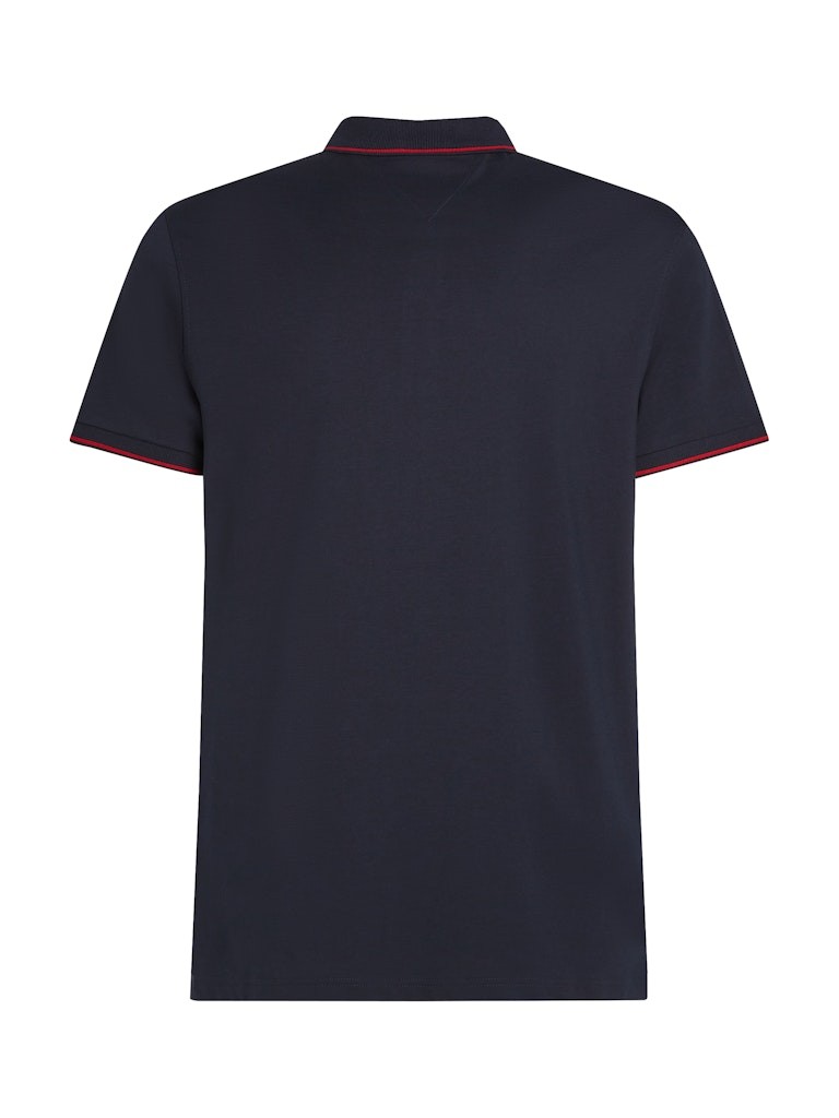 Tommy Hilfiger Pamuk Lacivert Erkek Kısa Kollu Düğmeli Polo Yaka T-Shirt - MW0MW37310DW5
