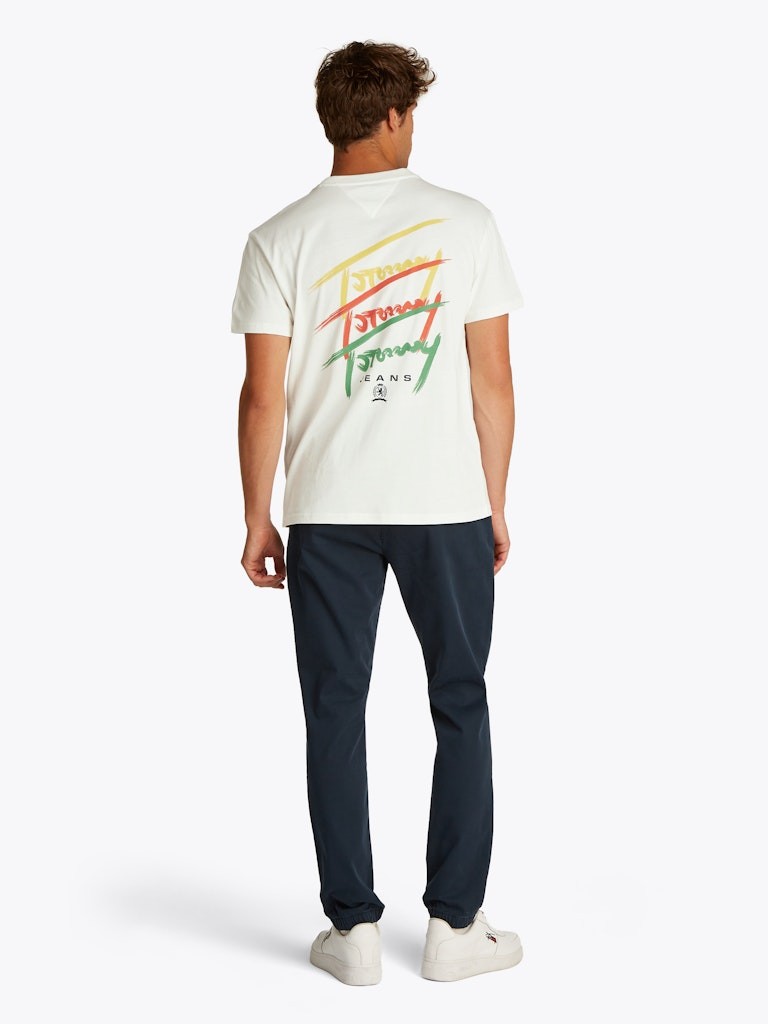Tommy Hilfiger Rejeneratif Pamuk Beyaz Erkek Kısa Kollu T-Shirt - DM0DM20771YBL