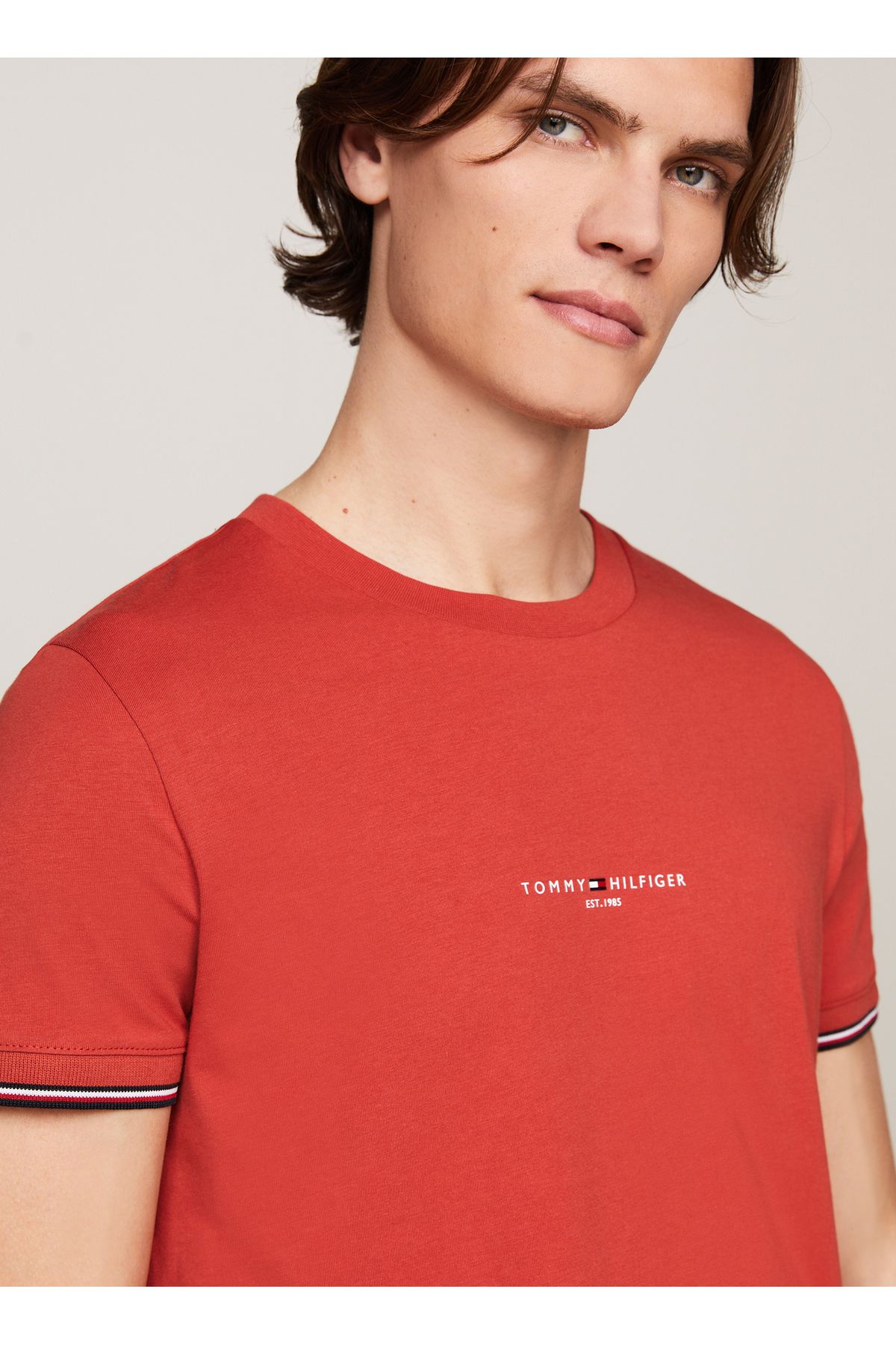 Erkek Tommy Logo Tipped T-Shirt