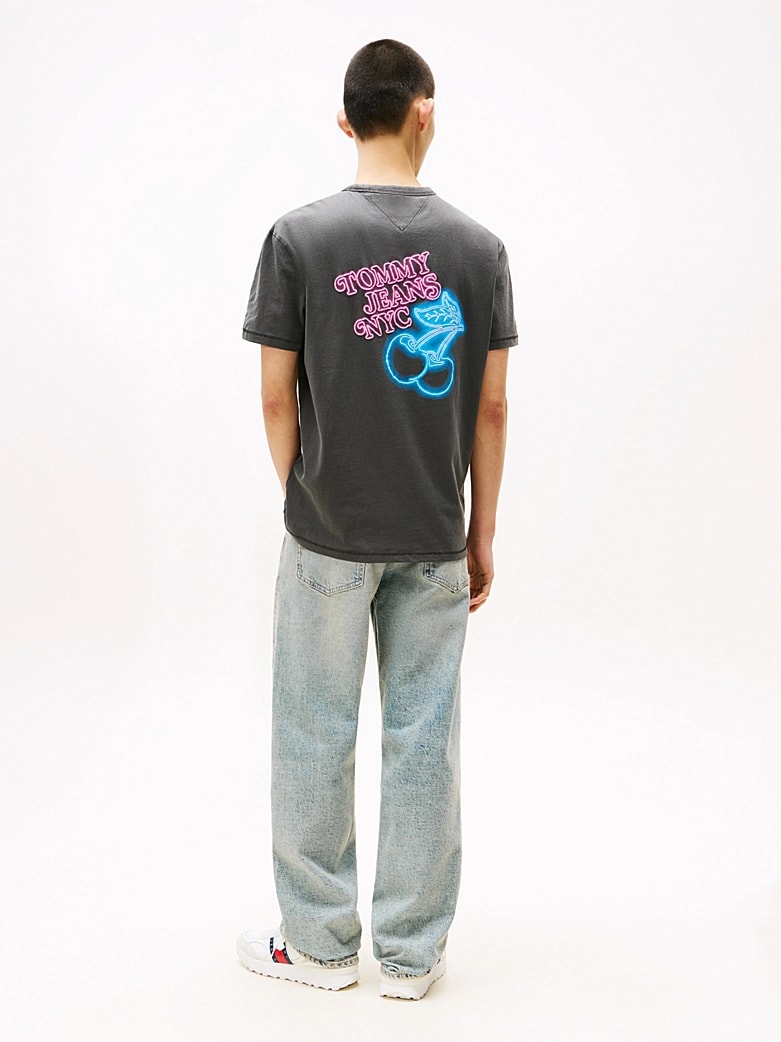 Tommy Hilfiger Erkek Siyah Yuvarlak Yaka T-Shirt