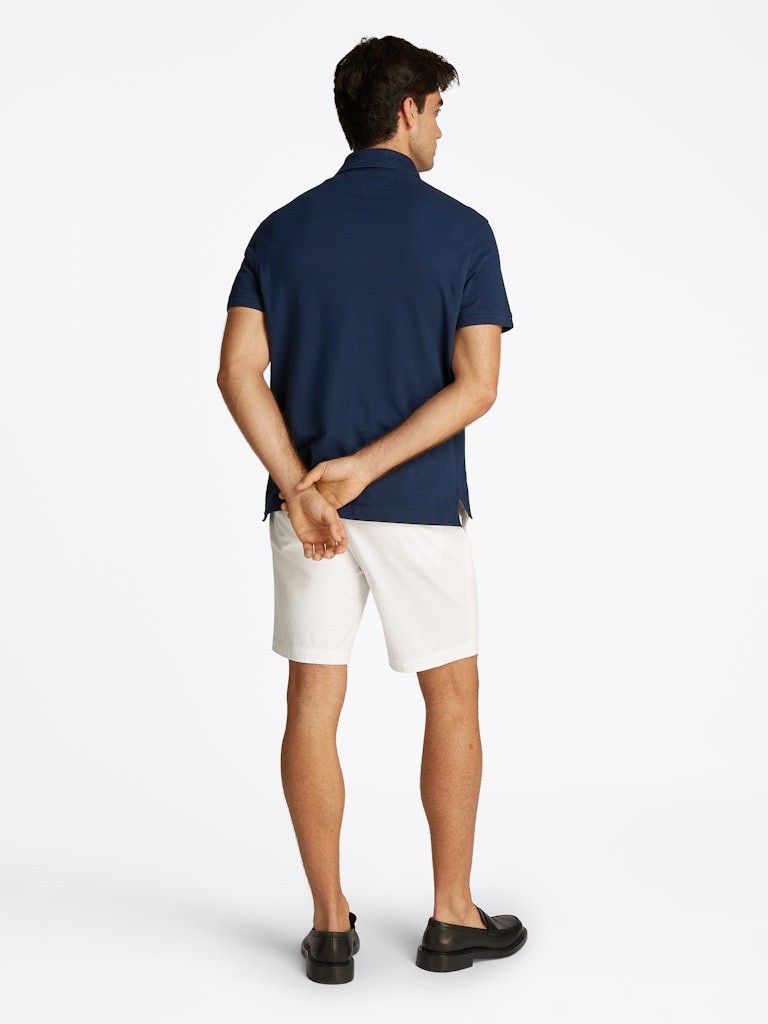 Tommy Hilfiger Organik Pamuk Lacivert Erkek Kısa Kollu Düğmeli Polo Yaka T-Shirt - MW0MW17770DAF