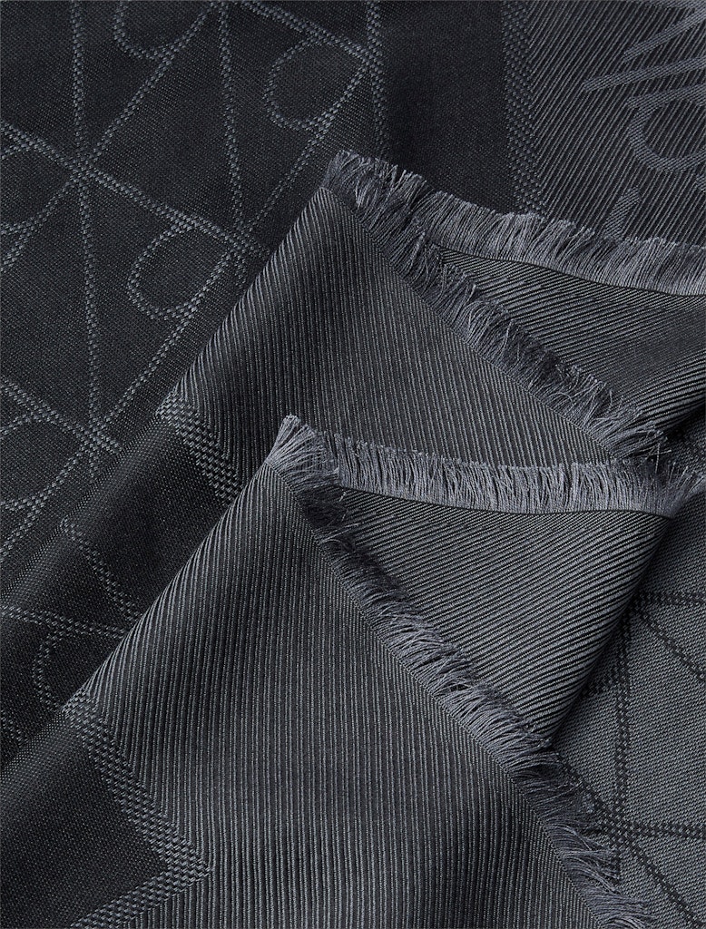 Calvin Klein Erkek Siyah Logolu Şal