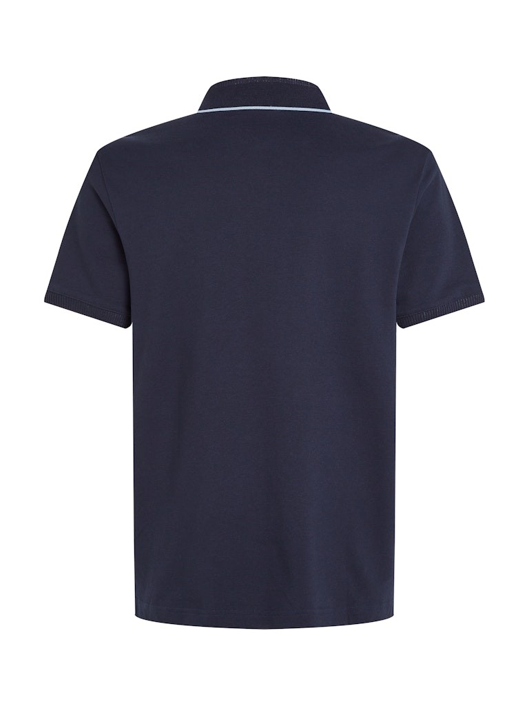 Calvin Klein Organik Pamuk Lacivert Erkek Kısa Kollu Düğmeli Polo Yaka T-Shirt