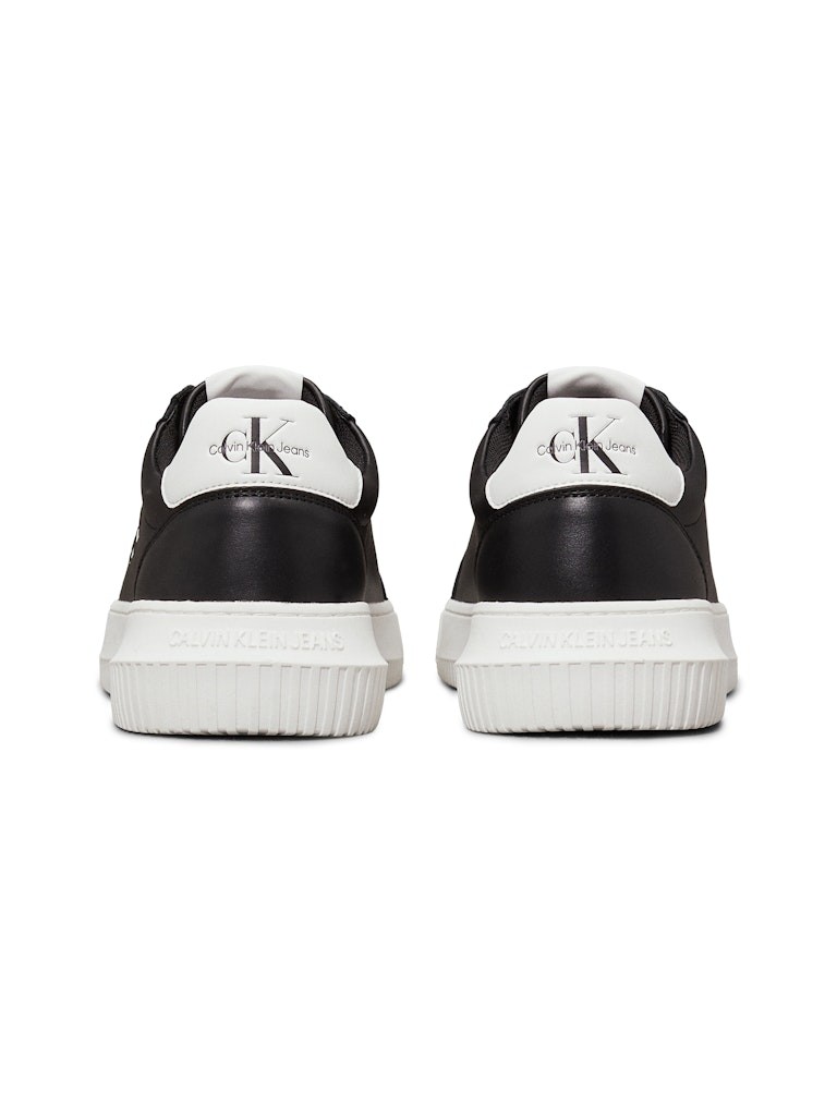 Calvin Klein Deri Siyah Erkek Kısa Taban Sneakers - YM0YM006810GJ