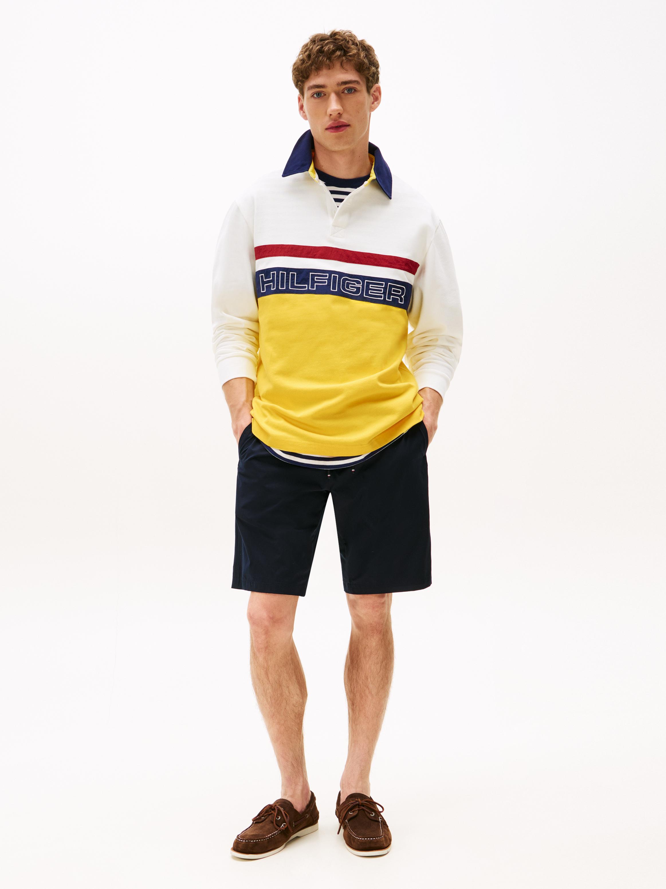 Tommy Hilfiger Organik Pamuk Sarı Unisex Polo Yaka Yelkenci Sweatshirts - MN0MN00018ZH1