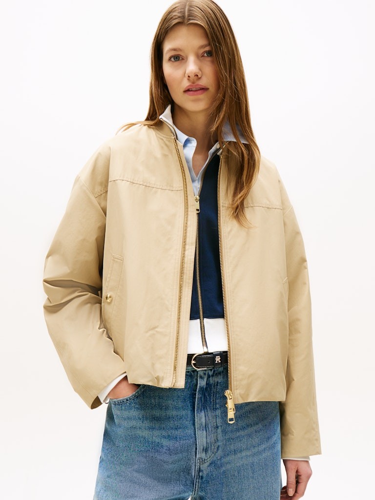Tommy Hilfiger Kadın Bej Bomber Mont