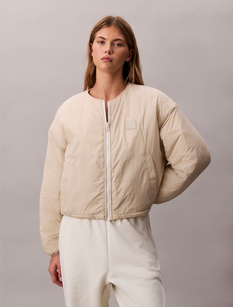 Calvin Klein Kadın Bej Kapitone Mont