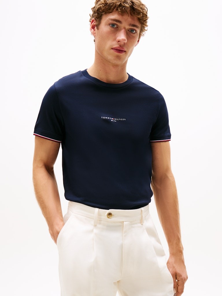 Tommy Hilfiger Rejeneratif Pamuk Lacivert Erkek Kısa Kollu T-Shirt