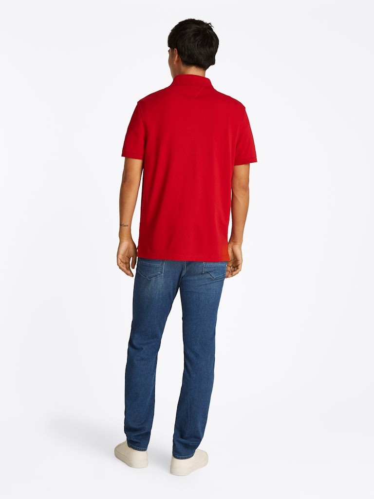 Tommy Hilfiger Organik Pamuk Kırmızı Erkek Kısa Kollu Düğmeli Polo Yaka T-Shirt - MW0MW17770XLD